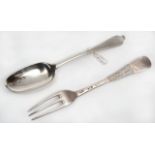 A QUEEN ANNE SILVER SPOON with bullnose finial, marks for 'London, 1709' and makers mark of '