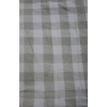 A GROUP OF FOUR CREAM AND BEIGE CHECKED CURTAINS approximately 200cm high x 200cm wide (4)