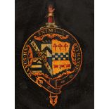 AN ANTIQUE ARMORIAL CREST inscribed 'MANUS HAE INIMICA TYRANIS (This Hand Hostile to Tyrants)'