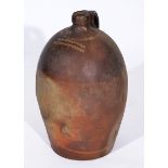 A 19TH CENTURY LARGE STONEWARE FLAGON, signed Hitchman & Son, Chipping Norton, 50cm in height