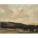 EDGAR THOMAS HOLDING (1870-1952): 'THE DOWNS NEAR GR.... SUSSEX' signed and inscribed with name,