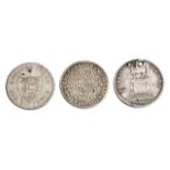 THREE EARLY 19TH CENTURY SILVER SHILLING TOKENS, one Andover WS & I Wakeford dated 1811, another for