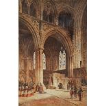 HUGHSON HAWLEY (1850-1936); LINCOLN CATHEDRAL, signed and dated 1877, watercolour, 74cm x 52cm