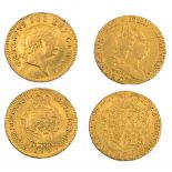 A GEORGE III HALF GUINEA, dated 1786; and a George III half guinea, dated 1804 (2)