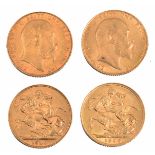 TWO EDWARD VII GOLD SOVEREIGNS, dated 1906 and 1910