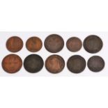 A GROUP OF VARIOUS 18TH AND EARLY 19TH CENTURY PENNY AND HALF PENNY COPPER TOKENS, to include a