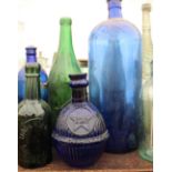 19TH CENTURY AND LATER BOTTLES to include drug jars, finest perfumed hair oil bottles, a Harden Star