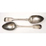 A GEORGIAN SILVER FIDDLE PATTERN TABLE SPOON with marks for London, 1836 and makers mark of