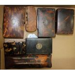 SEVEN 19TH CENTURY TORTOISE SHELL LACQUERED BOXES AND SNUFF BOXES