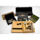 A BATY NUMBER 160 UNIVERSAL DIAL TEST INDICATOR SET with a fitted box, two Moore & Wright