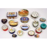 A COLLECTION OF ANTIQUE AND LATER ENAMEL BOXES