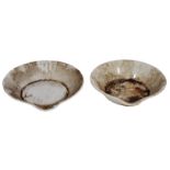 TWO BOOTHS CHINA DAIRY PANS, each 55cm wide