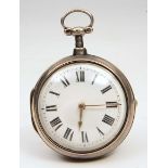 AN EARLY 19TH CENTURY SILVER PAIR CASED POCKET WATCH by Benjamin Russell of Norwich, no. 20677,