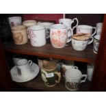 A COLLECTION OF VARIOUS VICTORIAN AND LATER COMMEMORATIVE CERAMICS, three enamel beakers etc