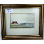 DAVID GAY A coastal scene, watercolour, 7cm x 12cm, together with D.G. Chatfield, a coastal scene,