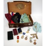 A COLLECTION OF MASONIC EPHEMERA to include silver gilt badge presented by The Sackville Lodge to W.