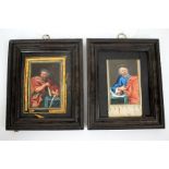 A PAIR OF ANTIQUE GOUACHE PORTRAITS OF ST JOHN AND ST PETER, each painted on velum, 11cm x 8.5cm (2)