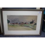 KEITH BRAMWELL (EARLY 21ST CENTURY ENGLISH SCHOOL) 'PEACE & CALM' WATERCOLOUR signed and inscribed