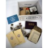 A BOX OF VARIOUS GEORGIAN AND LATER EPHEMERA letters and other items together with a small