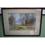 CHRISTINE M WELLS 'AUTUMN IN THE NEW FOREST' WATERCOLOUR, signed lower right and inscribed on the