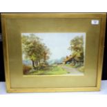 JAMES MATTHEWS (LATE 19TH / EARLY 20TH CENTURY SCHOOL) NEAR RIPLEY, SURREY A WATERCOLOUR signed