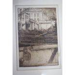 FRANK BRANGWYN, 20TH CENTURY SCHOOL Fishmongers Hall, etching, unsigned and old label to the