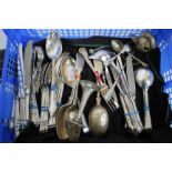 A CANTEEN OF SILVER PLATED CUTLERY, six settings of dessert spoons, dessert forks, table forks
