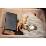 A QUANTITY OF MISCELLANEOUS ITEMS to include flatware, a pewter tankard, a barometer, various