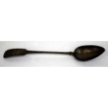 AN AMERICAN(?) SILVER FIDDLE PATTERN SERVING SPOON by I Solomon, stamped 'sterling'