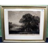 PRINT OF A RIVER VIEW AFTER CLAUDIO GILLEE LORENESE and engraved by Vivares, 30cm x 39cm together