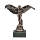 COLIN GEORGE FORNHAM, an Icarus silvered car mascot, signed to the drapery on the reverse  and