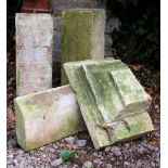 A GROUP OF FOUR PIECES OF CARVED FETTIPLACE LIMESTONE