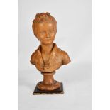 A TERRACOTTA BUST, AFTER JEAN ANTOINE HOUDON (1741-1828) Depicting Alexandre Brongniart, on a