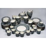 A WEDGEWOOD BONE CHINA MOSELLE PATTERN TEA AND COFFEE SERVICE consisting of seventy six pieces