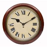 A MAHOGANY CASED AIR MINISTRY CIRCULAR DIAL CLOCK, the painted dial with black Roman numerals,