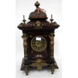 A LATE 19TH/EARLY 20TH CENTURY WALNUT GILT METAL MOUNTED CLOCK, the silvered dial signed 'August