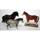 A ROYAL DOULTON FIGURE 'MERELY A MINOR' HN2571 together with a Beswick pony and a Beswick grey