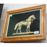 A PAIR OF GILDED BRONZE RELIEF PICTURES, one of a horse, the other of Tonkinson, Jester, each within