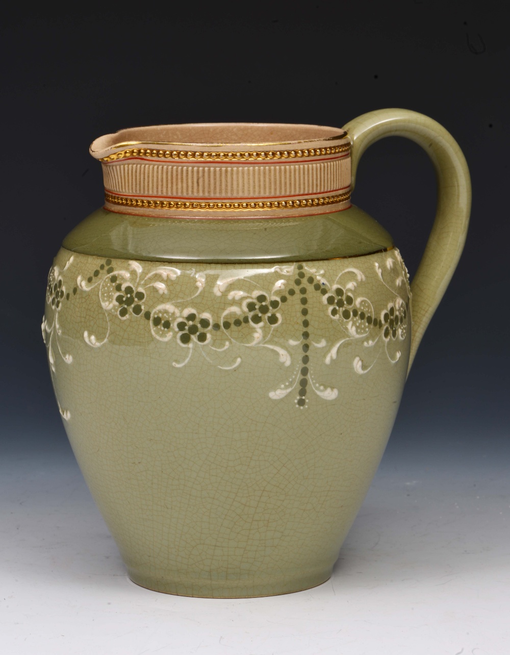 Attributed to Harold Barnard Green ground jug decorated with flowers, circa 1896,  made for James