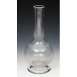 AN INDIAN MOGHUL GLASS HOOKAH BASE of baluster form, 19th Century, 30cm high