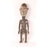 A PAPUA NEW GUINEA CARVED WOODEN MALE FIGURE with painted decoration, 76cm high