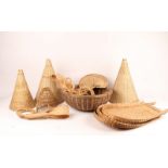 A COLLECTION OF TRIBAL BASKET WORK of varying origin and design