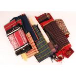 A GROUP OF HAND WOVEN TEXTILES from the Chittagong Hill Tracts and tribal areas and a mirror work