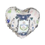 A ROYAL BERKSHIRE REGIMENT 'FORGET ME NOT' VALENTINE with beadwork decoration, 15 x 18cm