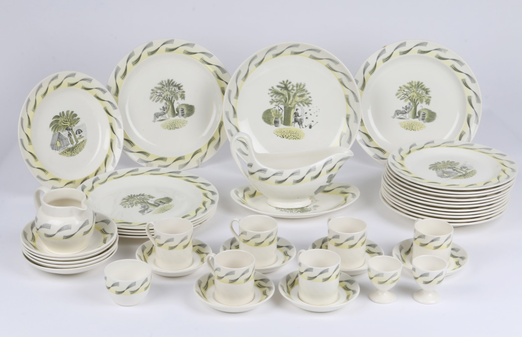 Eric Ravilious (British, 1903-1942) for Wedgwood 'Garden' pattern breakfast and dinner service