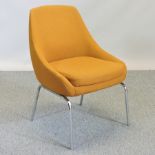 A 1970's Habitat orange upholstered side