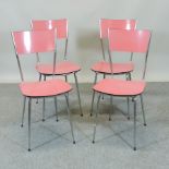 A set of four 1950's pink formica and ch