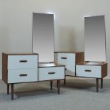 A pair of 1970's dressing chests, 90cm