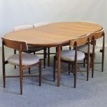A 1970's teak G Plan oval dining table,
