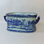 A Staffordshire style blue and white foo